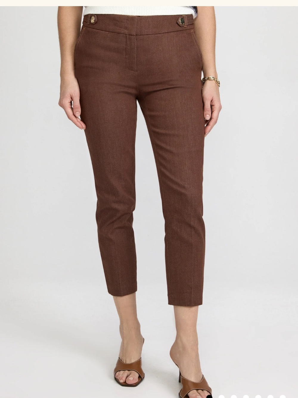Laura Emma Slim-Leg Denim Pants Chocolate Haze Brown